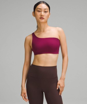 Sujetador Deportivo Lululemon Acanalado Nulu Asymmetrical Yoga Bra Light Support, A/B Cup Mujer Burdeos Chile | 061JZVXDF