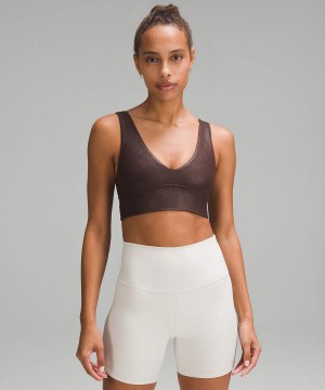 Sujetador Deportivo Lululemon Align™ Acanalado V-Neck Bra Light Support, A/B Cup Shine Mujer Chocolate Chile | 103KFDJPL