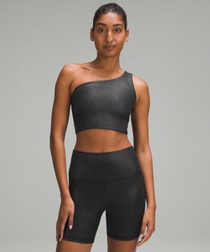 Sujetador Deportivo Lululemon Align™ Asymmetrical Acanalado Bra Light Support A/B Cup Shine Mujer Negras Chile | 792WVILYJ