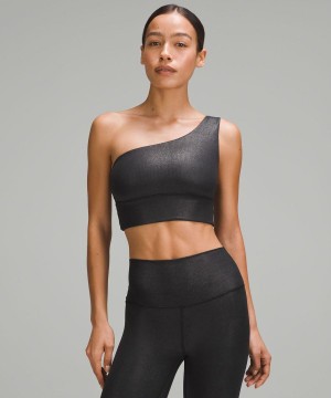 Sujetador Deportivo Lululemon Align™ Asymmetrical Acanalado Bra Light Support C/D Cup Shine Mujer Negras Chile | 046QTNYWB