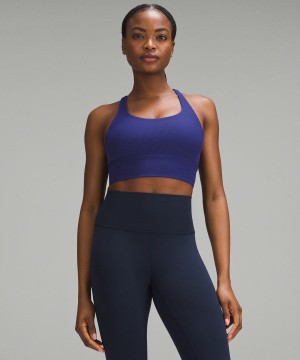 Sujetador Deportivo Lululemon Energy Acanalado Longline Bra Medium Support, B–D Cups Mujer Azules Chile | 124NEVIXR