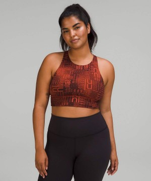 Sujetador Deportivo Lululemon Energy High-Neck Longline Bra Medium Support, B–D Cups Mujer Rojas Multicolor Chile | 541XSIGCF