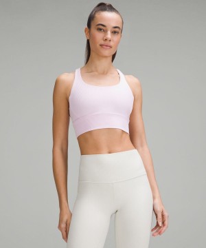 Sujetador Deportivo Lululemon Energy Longline Acanalado Bra Medium Support, B–D Cups Mujer Rosas Chile | 948IRYHEQ