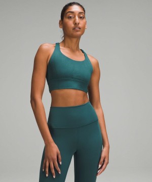 Sujetador Deportivo Lululemon Energy Longline Acanalado Bra Medium Support, B–D Cups Mujer Turquesa Turquesa Chile | 790VZNQOI