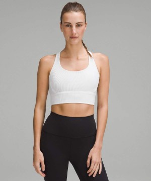 Sujetador Deportivo Lululemon Energy Longline Acanalado Bra Medium Support, B–D Cups Mujer Blancas Chile | 524LYTOBJ
