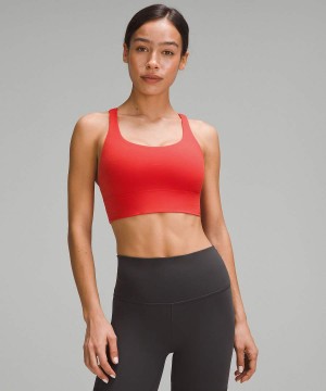 Sujetador Deportivo Lululemon Energy Longline Bra Medium Support, B–D Cups Mujer Rojas Chile | 870MFATIR