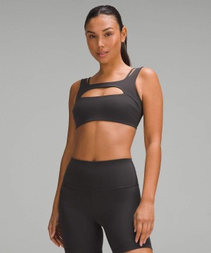 Sujetador Deportivo Lululemon Everlux Front Cut-Out Train Bra Light Support, B/C Cup Mujer Gris Oscuro Chile | 360UBRIYJ