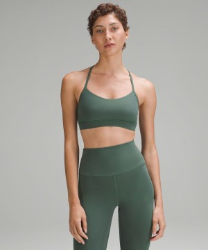 Sujetador Deportivo Lululemon Flow Y Bra Nulu Light Support, A–C Cups Mujer Verde Oscuro Chile | 785VNUQKA