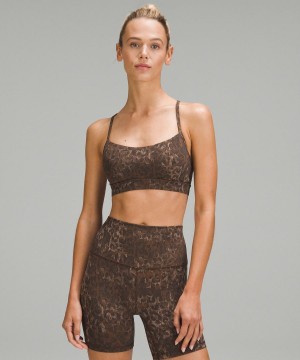 Sujetador Deportivo Lululemon Flow Y Bra Nulu Light Support, A–C Cups Mujer Marrones Multicolor Chile | 981CUNYTM