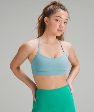 Sujetador Deportivo Lululemon Flow Y Bra Nulu Light Support, A–C Cups Mujer Turquesa Chile | 012WJRNMU