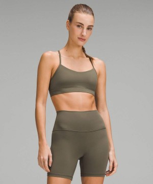 Sujetador Deportivo Lululemon Flow Y Bra Nulu Light Support, A–C Cups Mujer Verde Oscuro Chile | 935NWDFMB