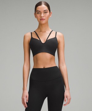 Sujetador Deportivo Lululemon Like a Cloud Tiras Longline Acanalado Bra Light Support, B/C Cup Mujer Negras Chile | 826YMNODK