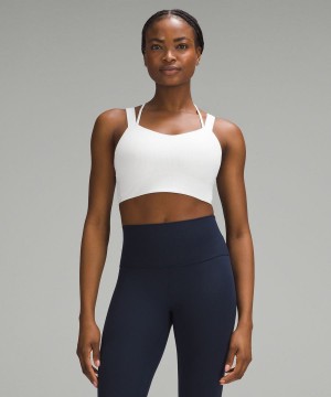 Sujetador Deportivo Lululemon Like a Cloud Longline Acanalado Bra Light Support, D/DD Cups Mujer Blancas Chile | 708QXGRNF