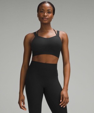 Sujetador Deportivo Lululemon Like a Cloud Longline Acanalado Bra Light Support, D/DD Cups Mujer Negras Chile | 438LRHCFU