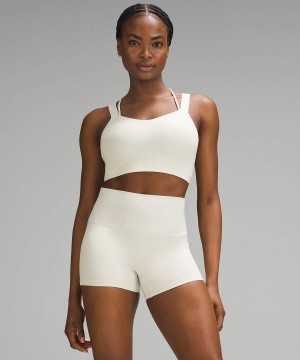 Sujetador Deportivo Lululemon Like a Cloud Longline Acanalado Bra Light Support, D/DD Cups Mujer Beige Chile | 906GLNASH
