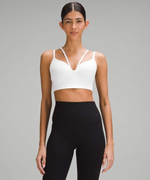 Sujetador Deportivo Lululemon Like a Cloud Tiras Longline Acanalado Bra Light Support, B/C Cup Mujer Blancas Chile | 079XLKBNR