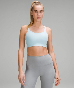 Sujetador Deportivo Lululemon Like a Cloud Acanalado Longline Bra Light Support, B/C Cup Mujer Azules Claro Chile | 134HZCLTG