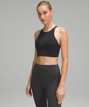 Sujetador Deportivo Lululemon Like a Cloud High-Neck Longline Bra Light Support, B/C Cup Mujer Negras Chile | 042NKBTAV