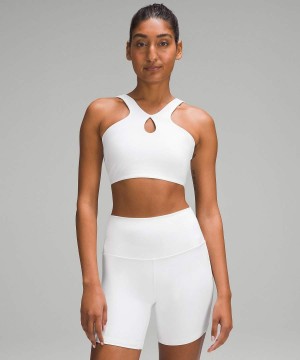 Sujetador Deportivo Lululemon SmoothCover Front Cut-Out Yoga Bra Light Support, A/B Cup Mujer Blancas Chile | 983YLRCVB