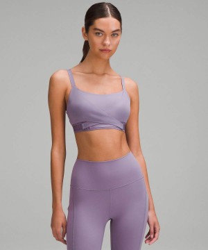 Sujetador Deportivo Lululemon Super-Soft Adjustable Front-Wrap Bra Light Support, B-D Cups Mujer Moradas Gris Chile | 164XKMCHA