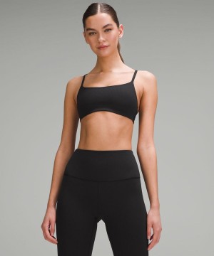 Sujetador Deportivo Lululemon Wunder Train Tiras Racer Bra Acanalado Light Support, A/B Cup Mujer Negras Chile | 529WQUHYN