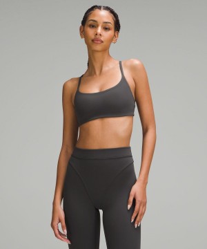 Sujetador Deportivo Lululemon Wunder Train Tiras Racer Bra Light Support, A/B Cup Twill Mujer Gris Oscuro Chile | 051NLMJRG