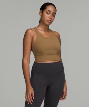 Sujetador Deportivo Lululemon Wunder Train Longline Bra Medium Support, C/D Cup Mujer Kaki Chile | 769NGOIXL