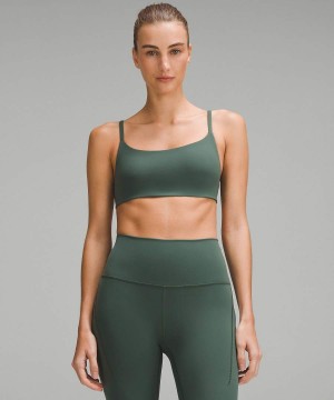 Sujetador Deportivo Lululemon Wunder Train Tiras Racer Bra Light Support, A/B Cup Mujer Verde Oscuro Chile | 308NEGFJM