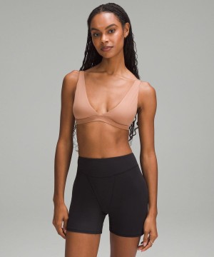 Sujetador Deportivo Lululemon Wundermost Ultra-Soft Nulu Triangle Bralette A–D Cups Mujer Marrones Chile | 753PNQFRC