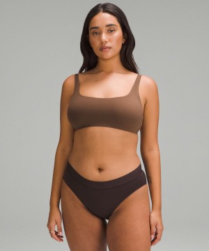 Sujetador Deportivo Lululemon Wundermost Ultra-Soft Nulu Scoop-Neck Bralette A–D Cups Mujer Chocolate Chile | 816QFECMI