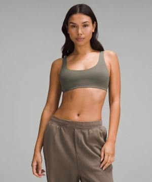 Sujetador Deportivo Lululemon Wundermost Ultra-Soft Nulu Racerback Bralette Mujer Verde Oscuro Chile | 742POABGM