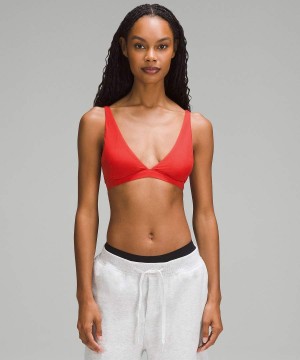 Sujetador Deportivo Lululemon Wundermost Ultra-Soft Nulu Triangle Bralette A–D Cups Mujer Rojas Chile | 461AEMQOK