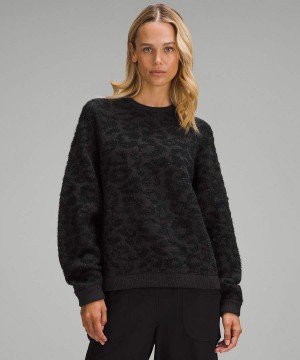 Truien Lululemon Lana-Blend Jacquard Mujer Leopardo Gris Oscuro Negras Chile | 294SXNHEP