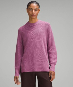 Truien Lululemon Merino Lana-Blend Acanalado Crewneck Mujer Moradas Chile | 715AZHEQI