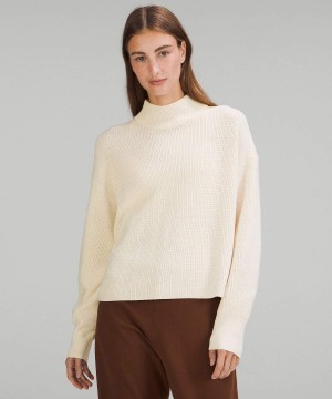 Truien Lululemon Merino Lana-Blend Acanalado Turtleneck Mujer Negras Chile | 180IHVODQ