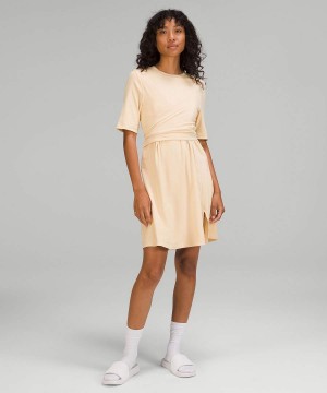 Vestido Lululemon Algodon Wrap-Front T-Shirt Mujer Beige Chile | 014RGAOZY