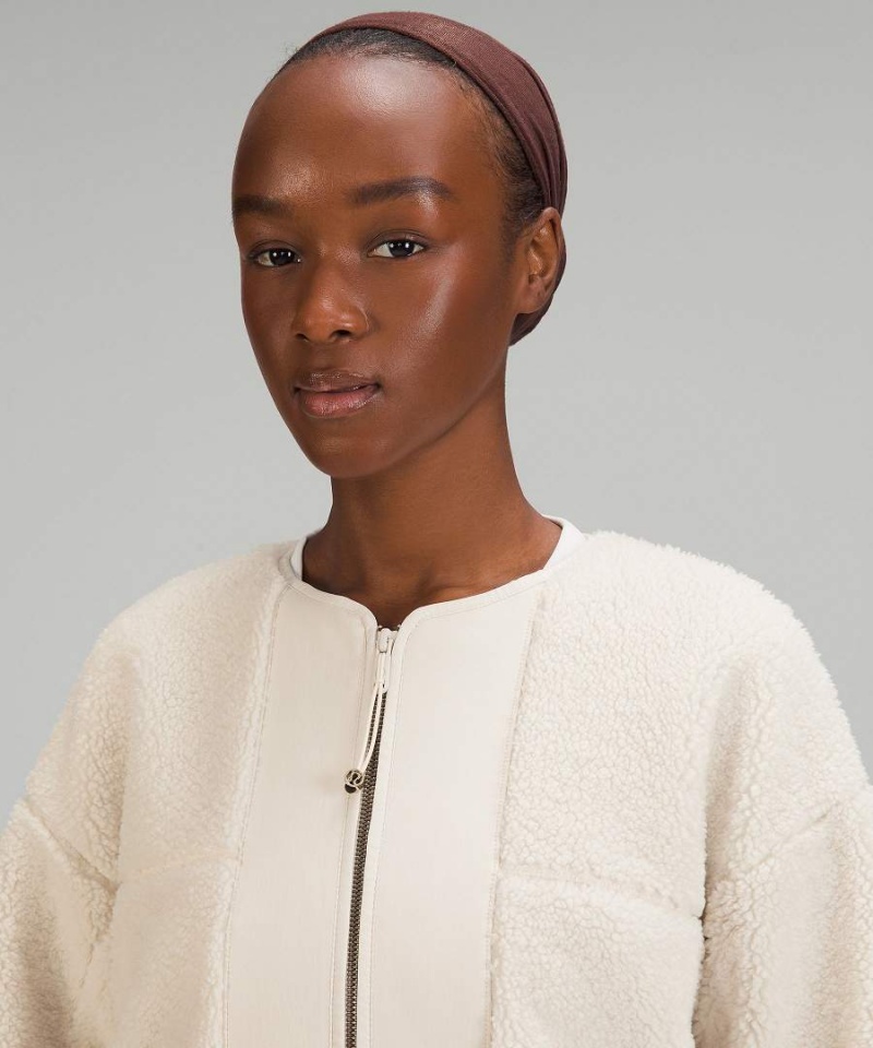 Abrigos Lululemon Collarless Textured Fleece Full Zip Mujer Blancas Chile | 698LKANJZ