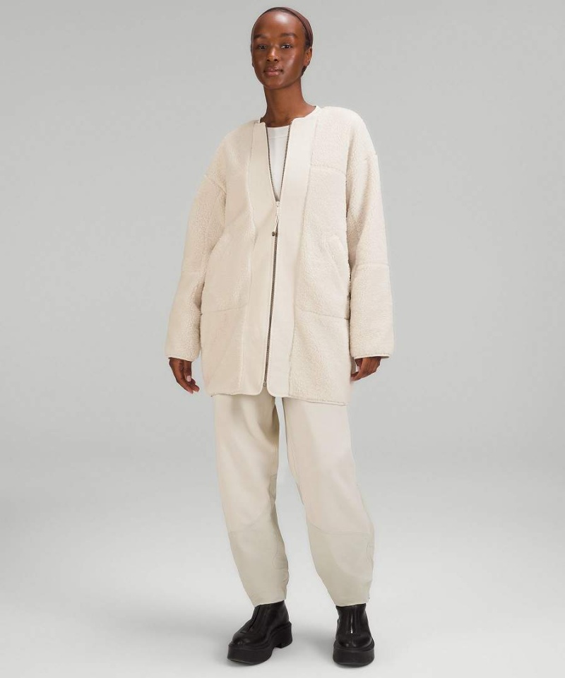 Abrigos Lululemon Collarless Textured Fleece Full Zip Mujer Blancas Chile | 698LKANJZ