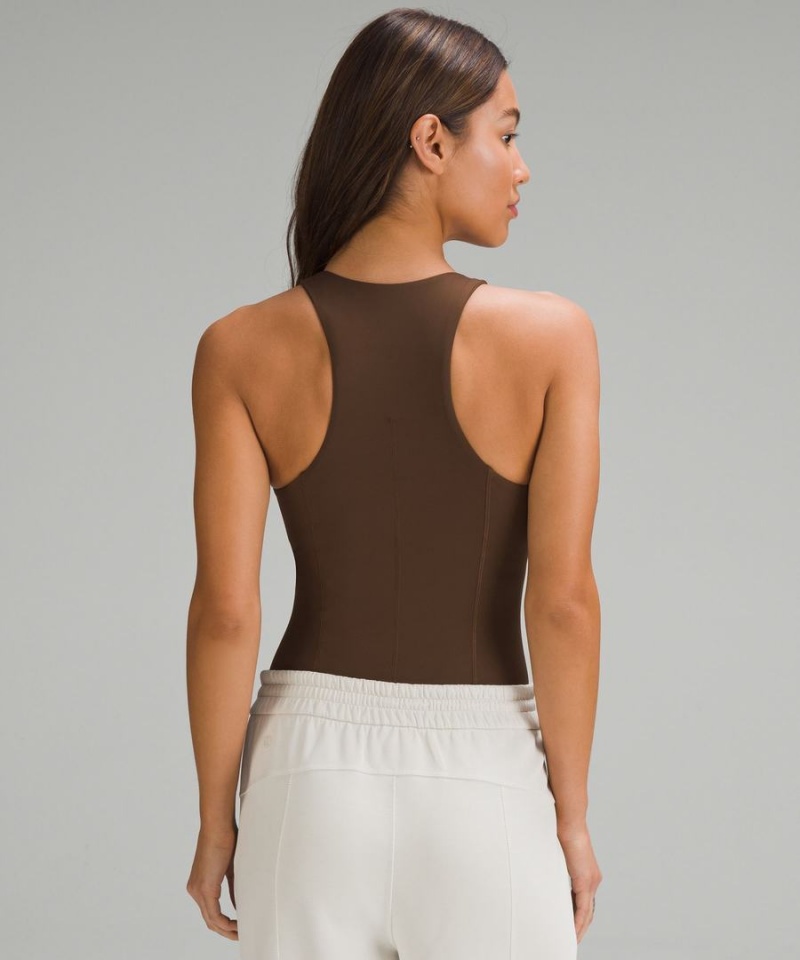 Body Lululemon High-Neck Tight-Fit Shelf Bodysuit Mujer Chocolate Chile | 789ZJBLVQ