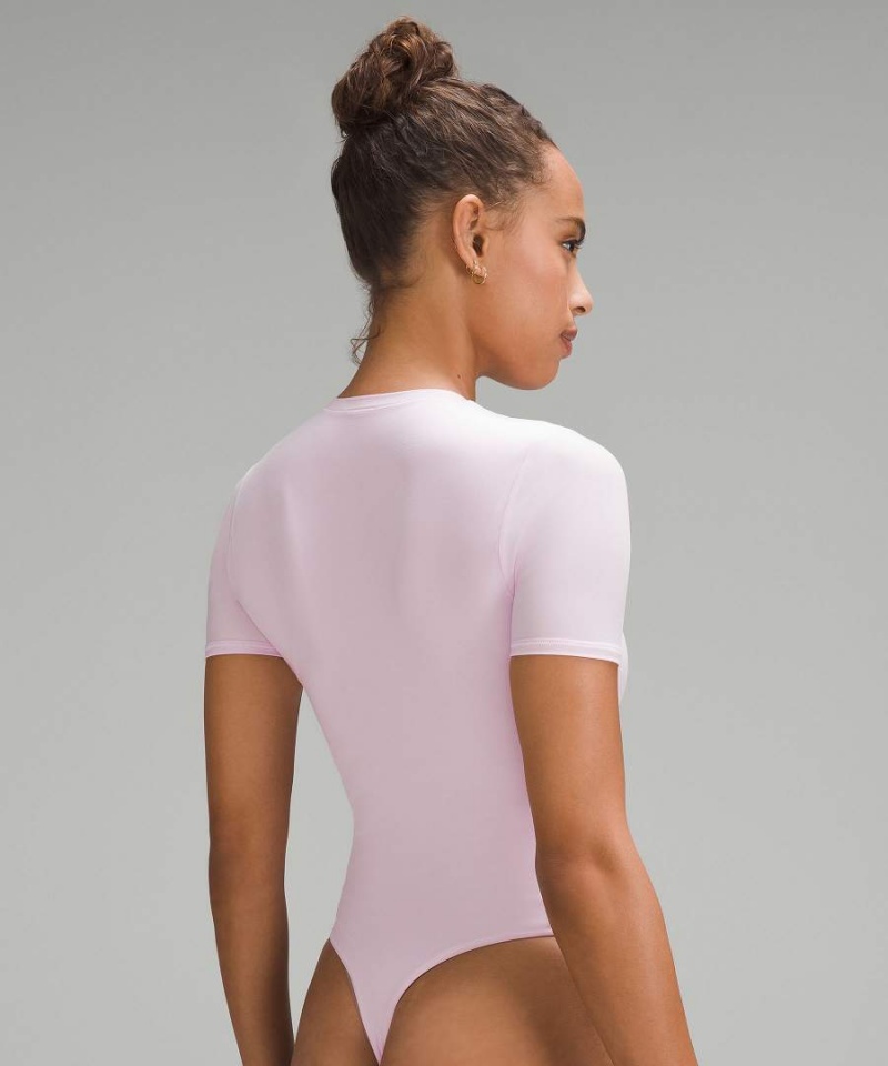 Body Lululemon Wundermost Ultra-Soft Nulu Corta-Sleeve Crew Tanga Mujer Rosas Chile | 856WVOQJD