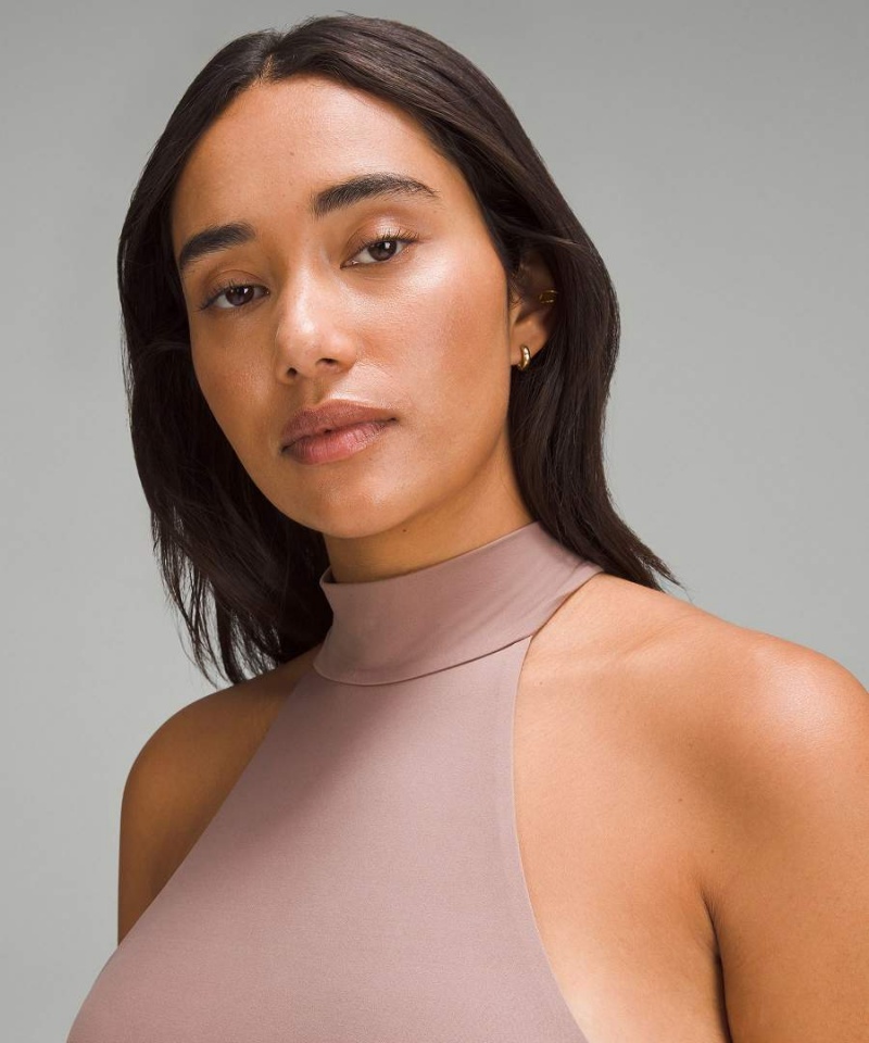 Body Lululemon Wundermost Ultra-Soft Nulu Mockneck Sin Manga Mujer Rosas Chile | 429XNEIMB