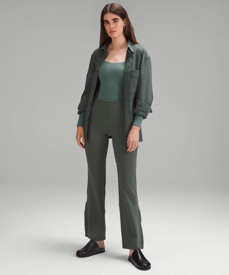 Body Lululemon Wundermost Ultra-Soft Nulu Square-Neck Long-Sleeve Mujer Verde Oscuro Chile | 142ULGAHF