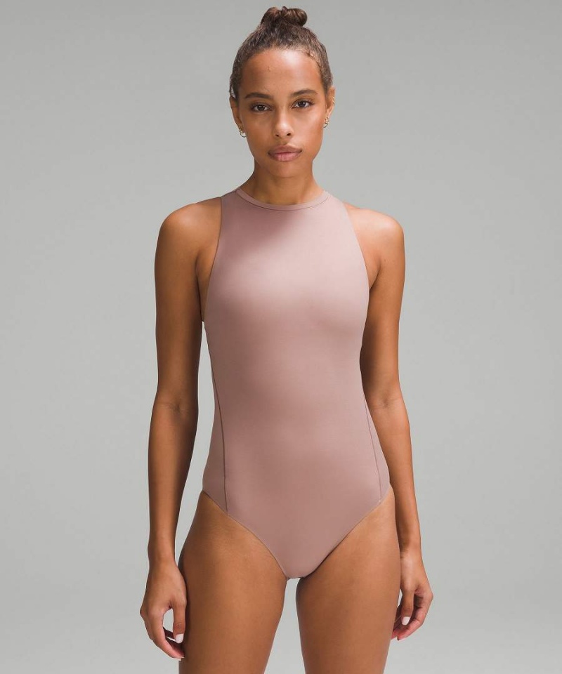 Body Lululemon Wundermost Ultra-Soft Nulu High-Neck Sin Manga Mujer Rosas Chile | 856SNTJIC