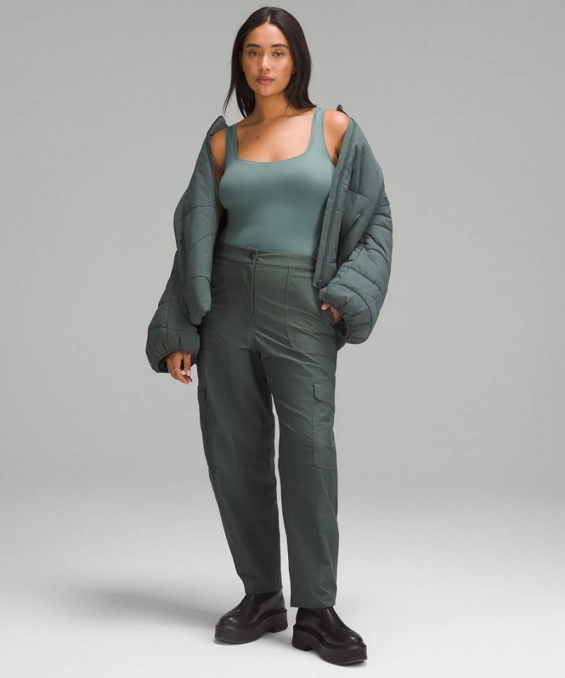 Body Lululemon Wundermost Ultra-Soft Nulu Square-Neck Sin Manga Mujer Verde Oscuro Chile | 731SUPTYQ