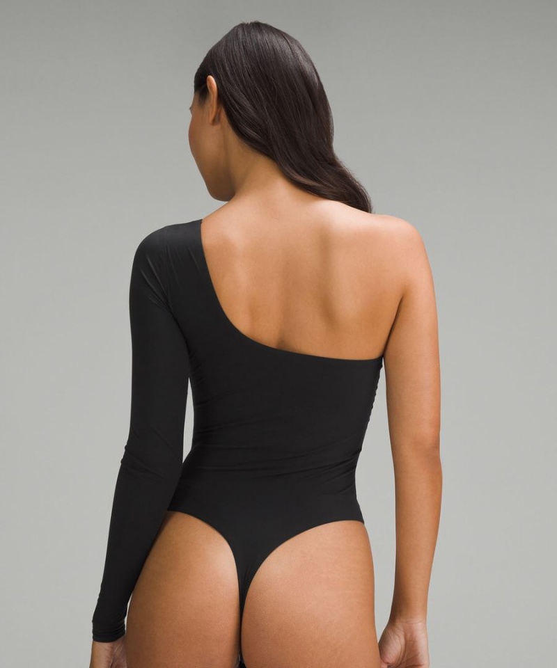 Body Lululemon Wundermost Ultra-Soft Nulu Long-Sleeve One-Shoulder Mujer Negras Chile | 287LWOBCU