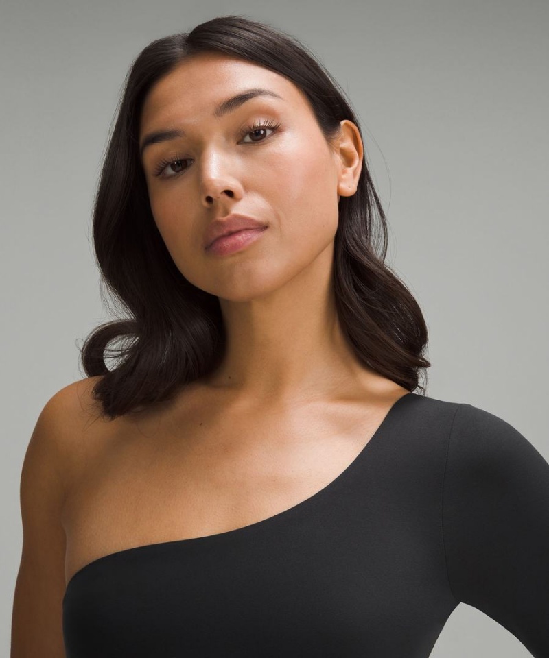 Body Lululemon Wundermost Ultra-Soft Nulu Long-Sleeve One-Shoulder Mujer Negras Chile | 287LWOBCU