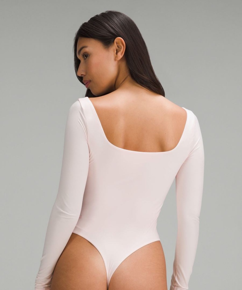 Body Lululemon Wundermost Ultra-Soft Nulu Square-Neck Long-Sleeve Mujer Rojas Claro Chile | 406OUDWMP