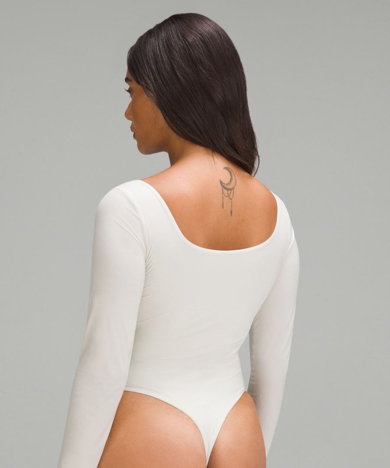 Body Lululemon Wundermost Ultra-Soft Nulu Square-Neck Long-Sleeve Mujer Beige Chile | 415FCJUSK