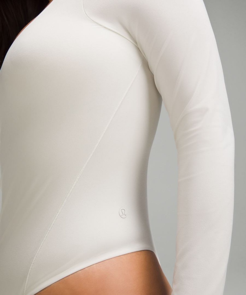 Body Lululemon Wundermost Ultra-Soft Nulu Square-Neck Long-Sleeve Mujer Beige Chile | 415FCJUSK