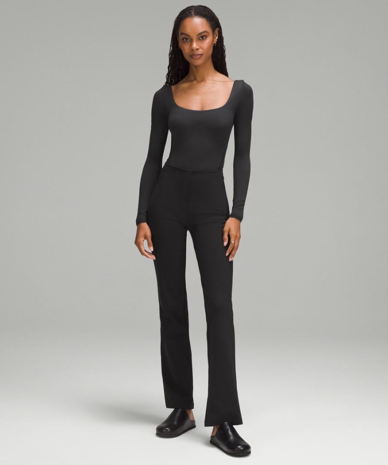 Body Lululemon Wundermost Ultra-Soft Nulu Square-Neck Long-Sleeve Mujer Negras Chile | 531DLSXZW